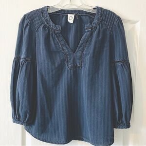 Anthropologie Akemi + Kin Blue Stripe Peasant Blouse - XXSP